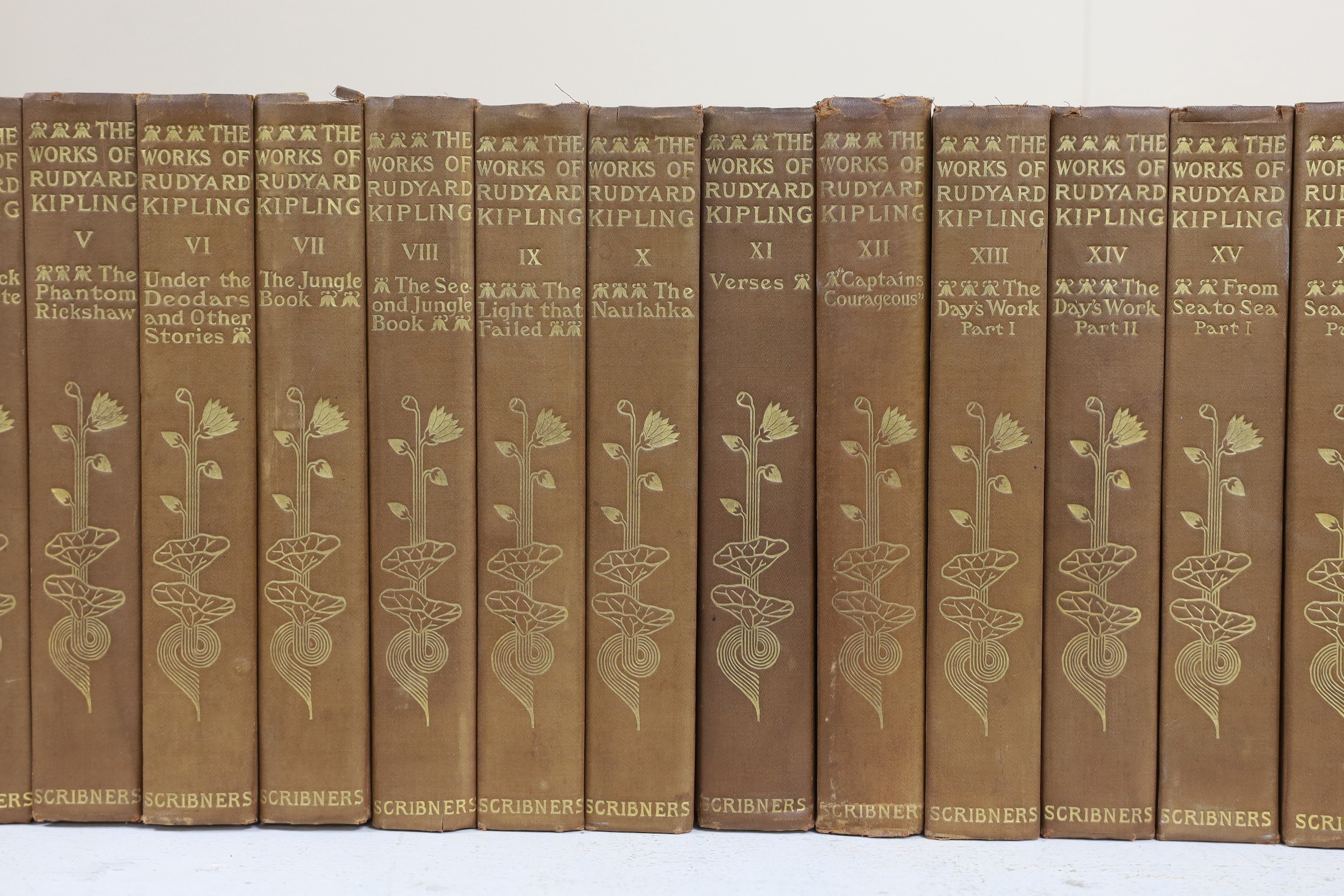 Kipling, Rudyard - The Writings in Prose and Verse, vols 1-24 and 26, 27 (of 36), 8vo, cloth, Charles Scribner’s Sons, New York, 1899-1919 (26)